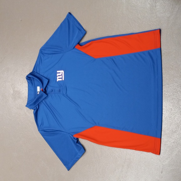 NFL TEAM APPAREL, NY GIANTS, BLUE AND RED SHORTSLEEVE POLO SHIRT - Picture 10 of 10